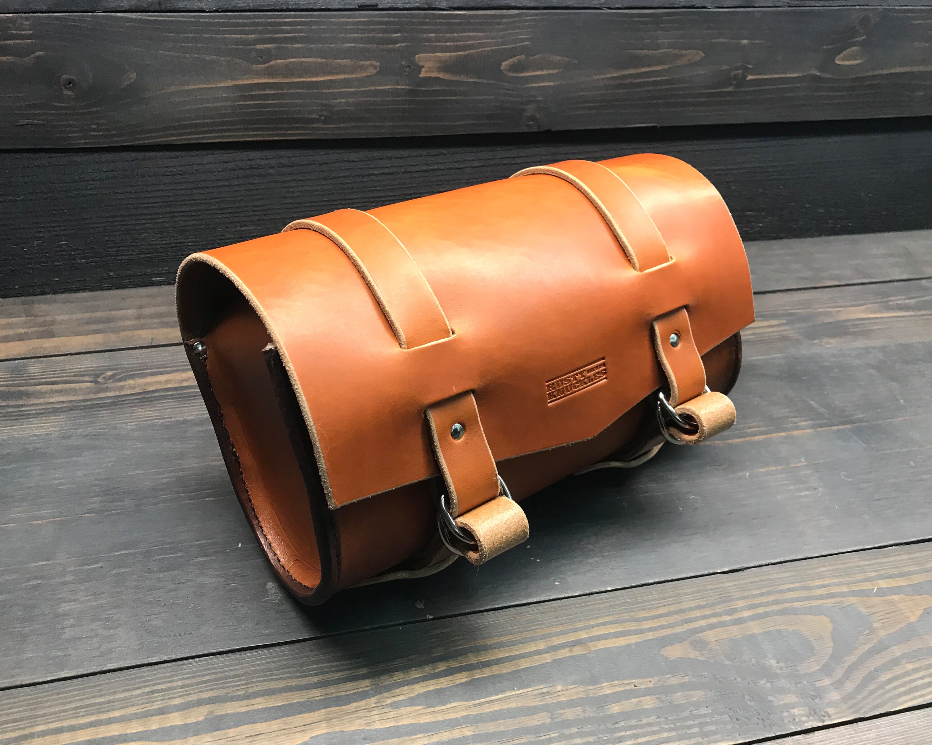 Tan Brown Leather Motorcycle Tool Bag Designed to Be the Etsy Canada
