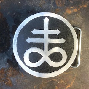 Leviathan Custom Belt Buckle Created From Acid Etched Heavy Duty Aluminum Plate - Custom Metal Buckle - History Buff - Symbology