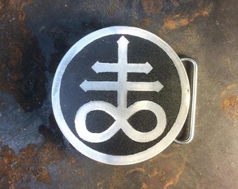 Leviathan Custom Belt Buckle Created From Acid Etched Heavy Duty Aluminum Plate - Custom Metal Buckle - History Buff - Symbology