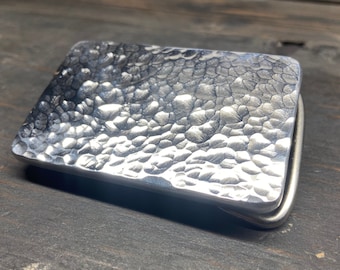 Custom Belt Buckle With Hammered Metal Surface, Rectangle Shape - Built To Last and Handmade In The USA