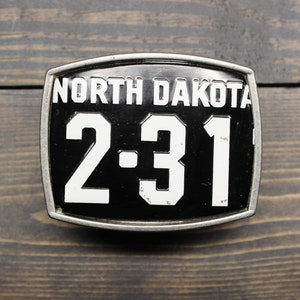North Dakota Vintage Plate Heavyweight Metal Belt Buckle | Unique | State | Metal Buckle