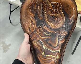 Custom Leather Motorcycle Seat Designed Just For You, Made For Shovelhead, Panhead, Harley Davidson, Custom Chopper |  Custom Illustration