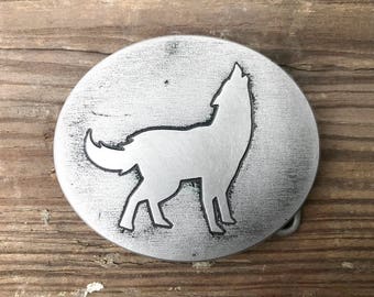 Wolf Custom Belt Buckle | Lone Wolf Sigil | Howling Wolf | Pagan | Norse | Biker | Warrior | Great Gift | Custom Metal Buckle | Handmade