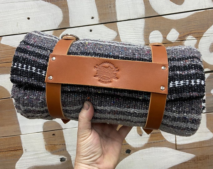Mexican Blanket Bedroll With Leather Straps/ Motorcycle Etsy