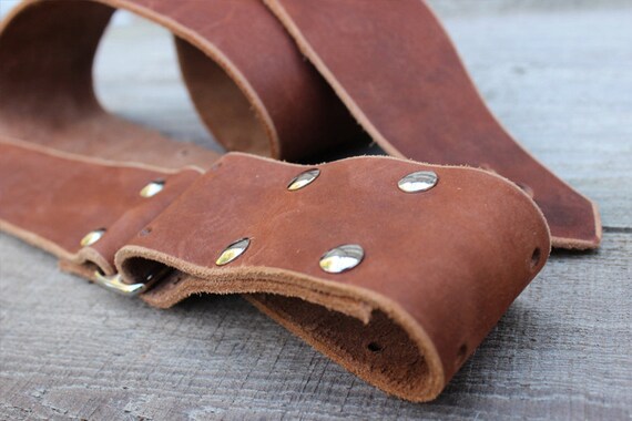 Cintura Per Chitarra In Pelle Marrone Morbida Regolabile – Per Acustica Ed Elettrica