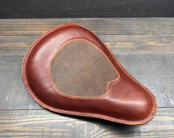 Two Tone Leather, Custom Motorcycle Seat, Is Made For Your Unique Ride