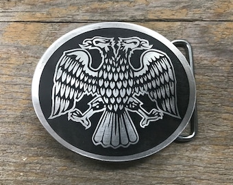 Double Headed Eagle Custom Belt Buckle Made For Wear and Built To Last | Custom Metal Belt Buckle | Made in USA | Gift Idea for Guys