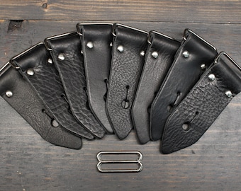 Multiple Guitar Strap Do It Yourself Kits To Make Your Own Custom Straps In 1.5 inch Wide Black Leather - DIY Guitar Strap -  Custom Strap