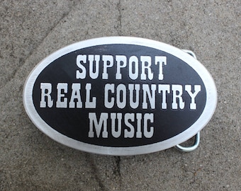 Country Music Belt Buckle | Custom Belt Buckle | Support Country Music | Great Gift | Heavy Duty Buckle | Waylon, Willie, Johnny Cash