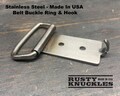 Belt Buckle Ring and Hook, for Belts. 1.5" Inches, Make or Fix Your Own Belt Buckle, Made In USA.
