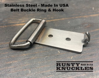 Belt Buckle Ring and Hook, Make or Fix Your Own Belt Buckle, Made In USA.