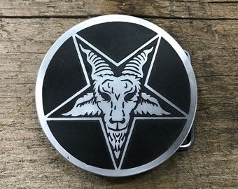 Baphomet Belt Buckle Created By Etching Heavy Duty Aluminum Plate To Make The Perfect Design and Function | Made in USA by Hand