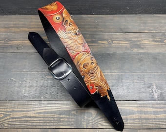 Custom Leather Guitar Strap - Personalized, Perfect Gift For The Musician In Your Life Who Wants A Custom and Unique Look - Made in USA