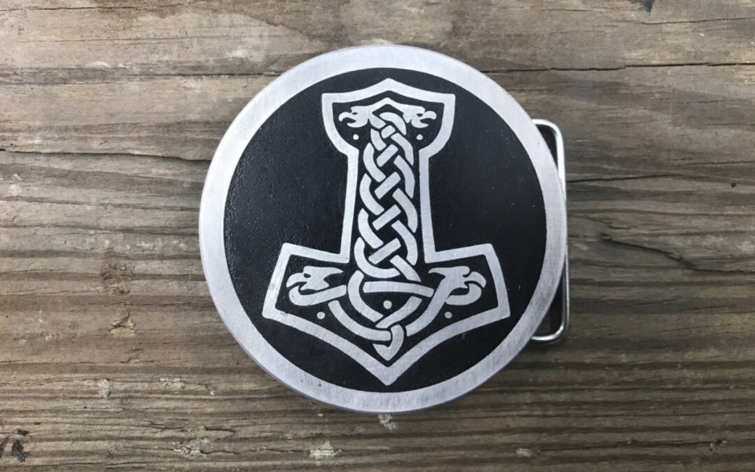Thor's Hammer Custom Belt Buckle Made by Etching Heavy Etsy