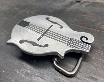 Mandolin Belt Buckle | Custom Belt Buckle Made For The Fan of Bluegrass Music, Americana, Country and Folk Genres | Made in USA