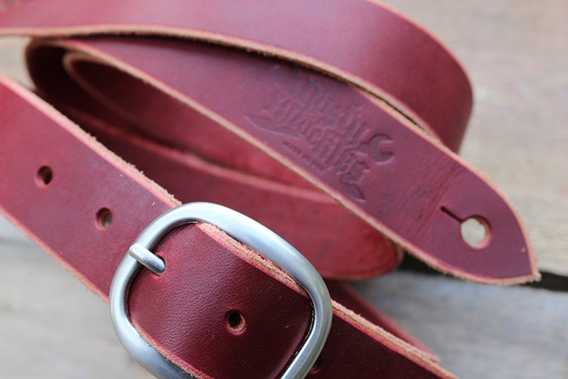 Narrow Leather Guitar Strap for Electric Acoustic Bass Etsy