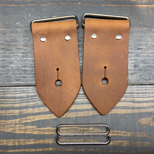 Kit de sangles de guitare en cuir marron écorce de 5 cm de large pour guitare électrique, basse et guitare acoustique - Kit de sangles DIY, fabriqué aux États-Unis