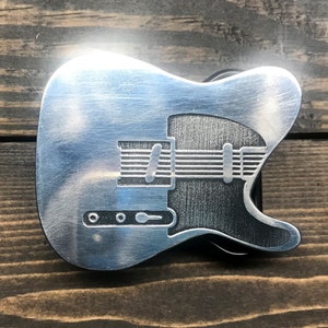 Telecaster Guitar Shape Belt Buckle That is Polished Metal - The Perfect Gift For The Musician - Guitar Belt Buckle - Made in USA