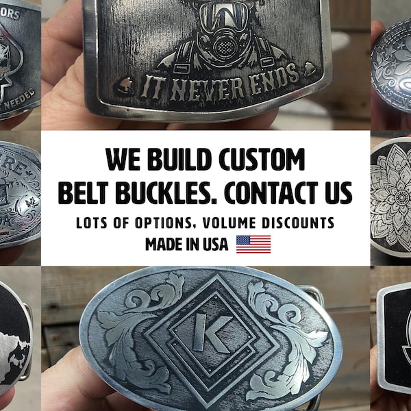 Diseña tu propia hebilla de cinturón personalizada, con un estilo único y personalizado, hecha a mano en EE. UU. Un regalo para él.