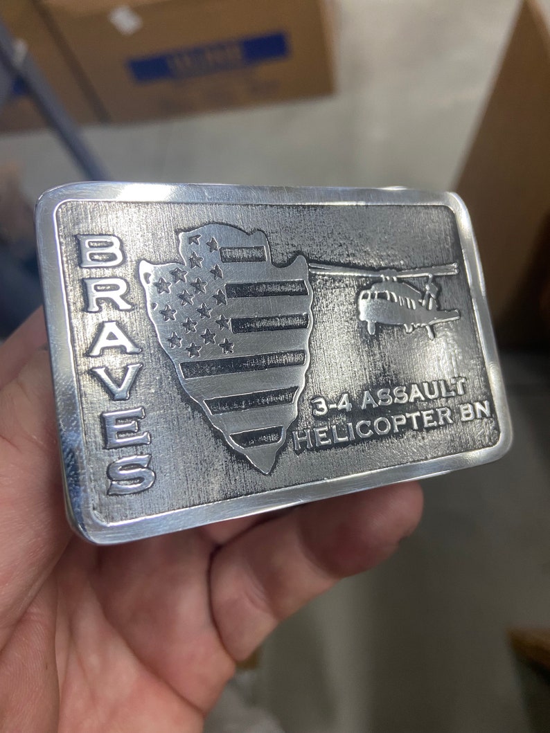 Custom Belt Buckle With Your Unique and Personalized Design, Handmade In USA. Add A Belt As Well.