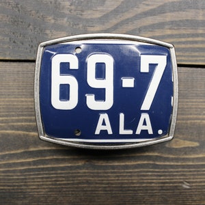 Alabama Vintage Plate Heavyweight Metal Belt Buckle | Unique | State | Metal Buckle