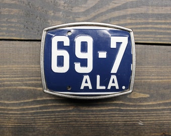 Alabama Vintage Plate Heavyweight Metal Belt Buckle | Unique | State | Metal Buckle