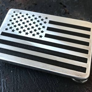 American Flag Belt Buckle Made of Etched Metal Which is Perfect Gift of Patriotic Pride | Durable and Handmade | Great Gift | Made in USA