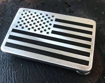 American Flag Belt Buckle Made of Etched Metal Which is Perfect Gift of Patriotic Pride | Durable and Handmade | Great Gift | Made in USA