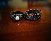 His and Hers Wedding Rings, Christian Jewelry, Crucifixion Ring, Thorn Ring, Matching Couples Jewelry, Crown of Thorns, Agape Love