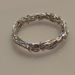 Crown of Thorns Ring in Sterling Silver, Basket Weave Ring, Woven Ring, Spiritual Ring image 4