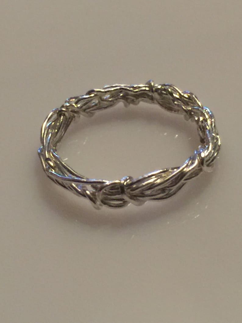 Crown of Thorns Ring in Sterling Silver, Basket Weave Ring, Woven Ring, Spiritual Ring image 4