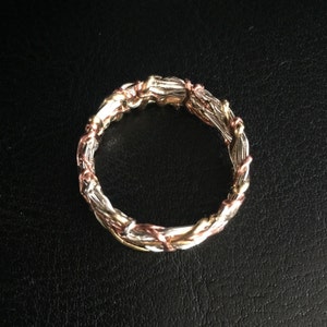 Crown of Thorns Ring with Rose and Yellow Gold, Two Tone Ring, Woven Ring, Spiritual Ring, Renaissance Ring MI Artist, AOA Jewelry image 4