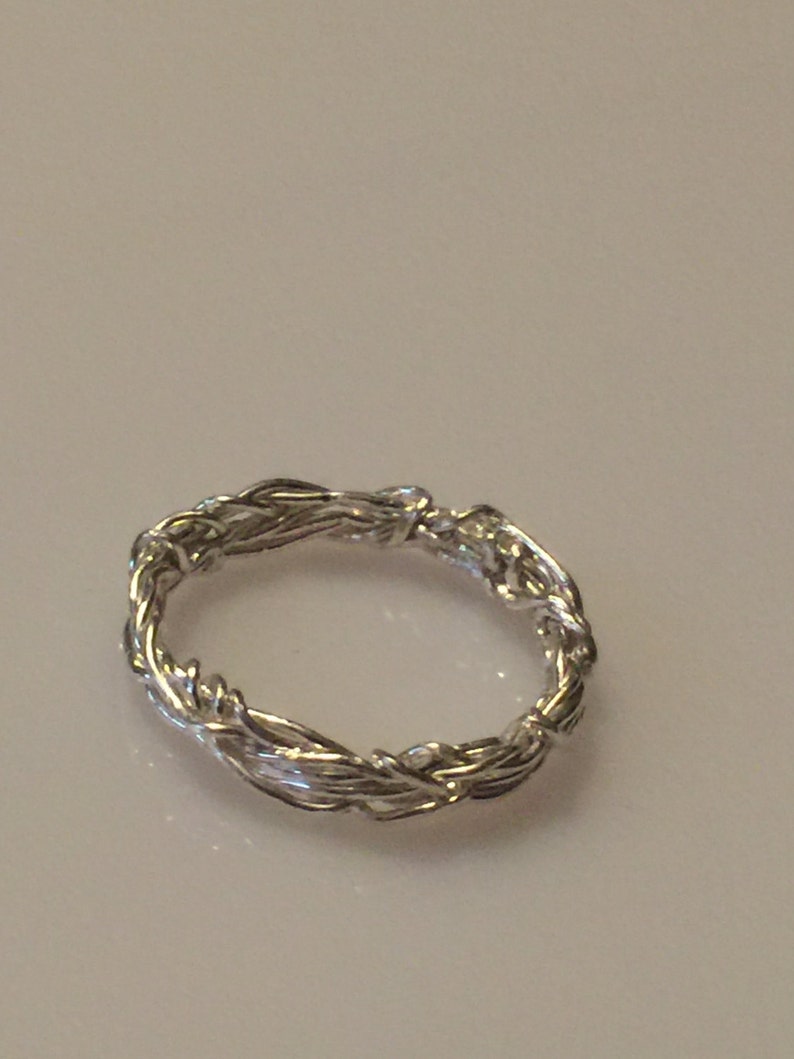 Crown of Thorns Ring in Sterling Silver, Basket Weave Ring, Woven Ring, Spiritual Ring image 2