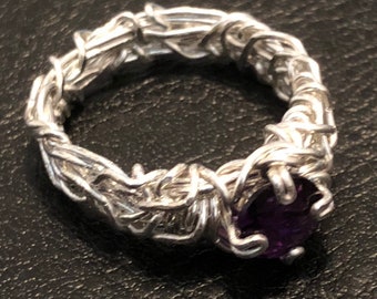 Amethyst Crown Of Thorns Ring, Renaissance Ring, Celtic Knot Ring, | MI Artist, AOA Jewelry