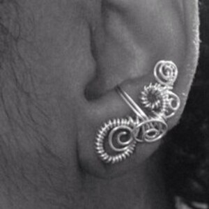 Cartilage Earrings, Ear Cuff, Wire Wrapped Jewelry Handmade, Wearable Art Jewelry, Unique Handmade Jewelry, Twisted Wire Jewelry