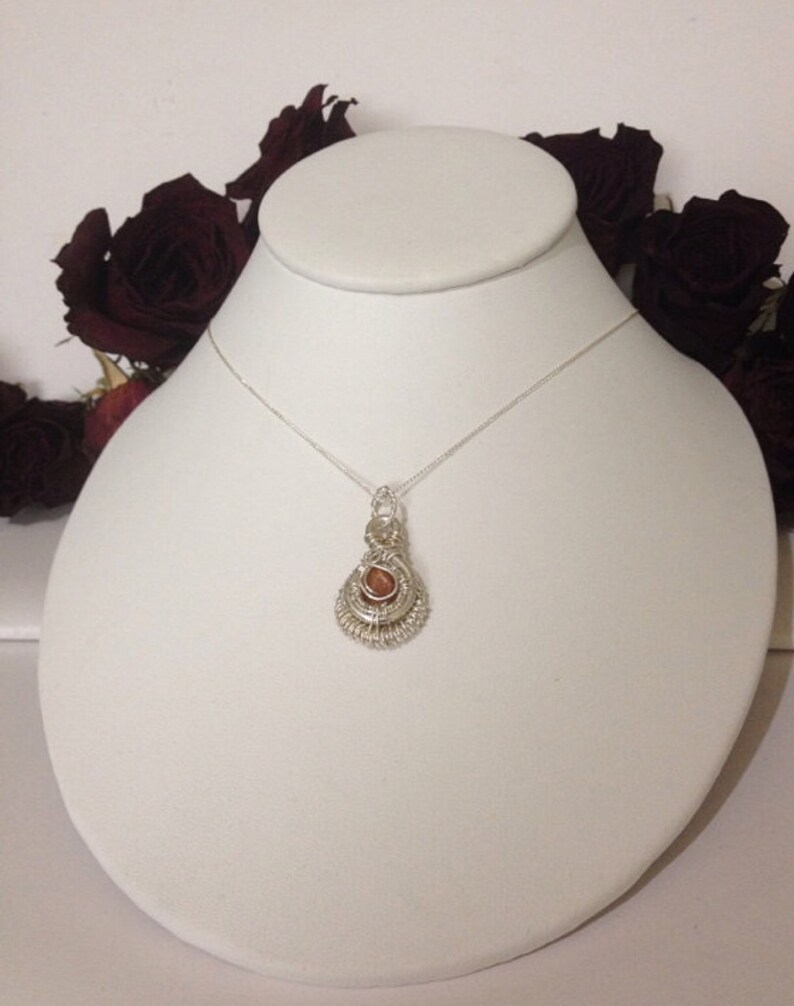Sterling Silver /& Gold Accent Necklace in Genuine Baltic Amber Heady Wrap Wire Wrapped Jewelry Handmade