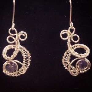 Wire Wrapped Jewelry Handmade, Wearable Art Jewelry, Unique Handmade Jewelry, Amethyst Earrings, Wire Jewelry Designs, Twisted Wire Jewelry