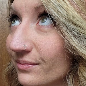 Faux Nose Ring, Heart Nose Ring, Fake Nose Ring, Wire Wrapped jewelry handmade, Wire Wrapped Ring, Sterling Silver Nose Ring