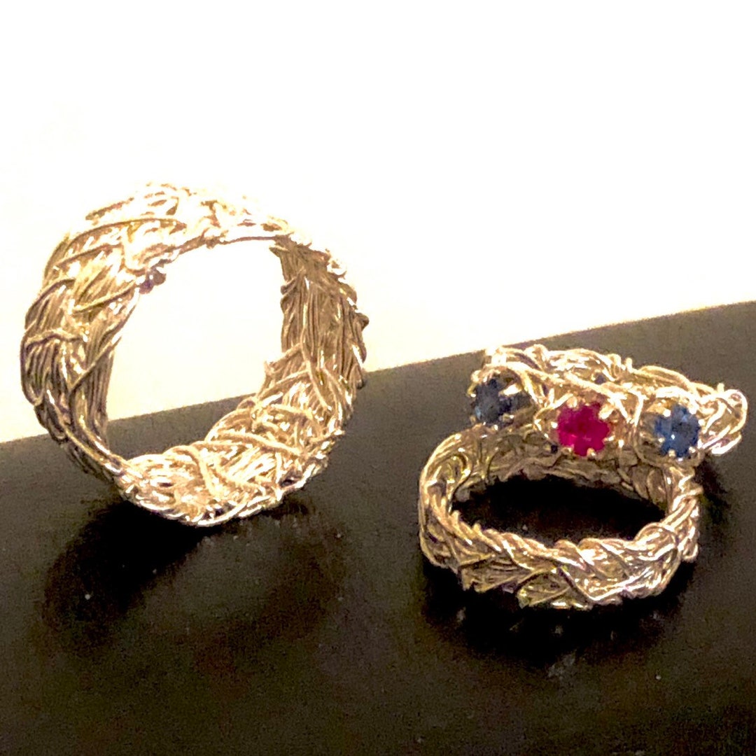 Crown Of Thorns Braided Sterling Silver Ring - .925 Silver Band Ring For Women