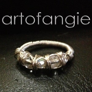 Personalized Ring, Birthstone Ring, Gemstone Ring, Wire Wrapped Jewelry Handmde, Sterling Silver Ring