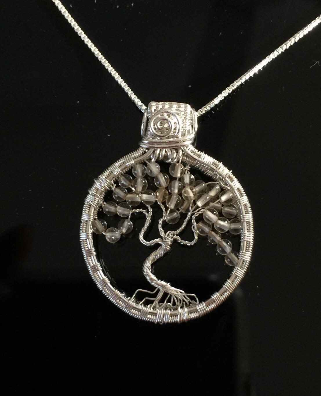 S925 Sterling Silver Zircon Gold Plated Tree Of Life Necklace(BSN371)