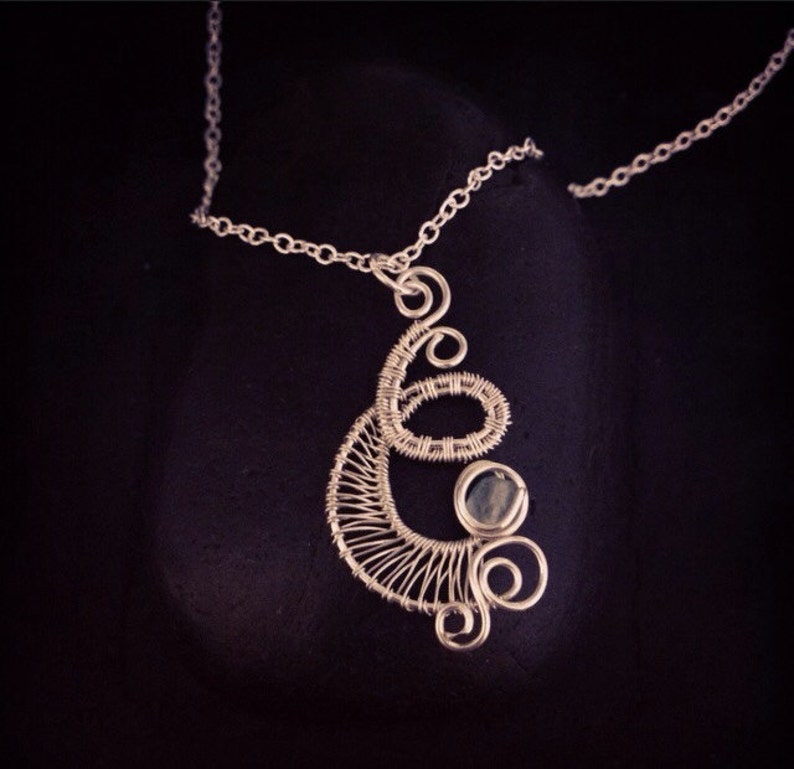 Wire Wrapped Jewelry Handmade Unique Silver Pendant Fine Etsy