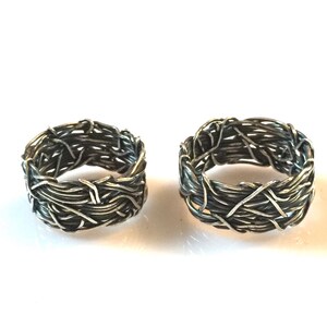10mm Crown of Thorns, Christian Wedding Rings, His and Hers Jewelry, Rustic Wedding Band, Textured Band, Dark Oxidized Silver Wedding Bands