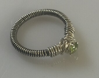 Sterling Silver Ring, Wire Wrapped Jewelry Handmade, Heady Ring, Metalwork Jewelry, Peridot Jewelry, custom order