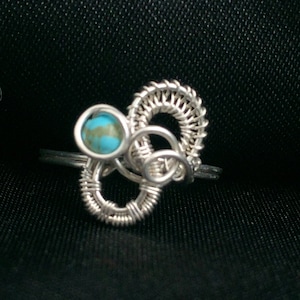 Wire Wrapped jewelry handmade, Wire Wrapped Ring, Sterling Silver Ring, Turquoise Ring, Personalized Ring