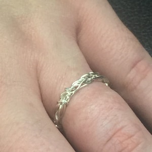 Handwoven Crown of Thorns Ring in Sterling Silver, Unique Artisan Jewelry, Faith Based Ring