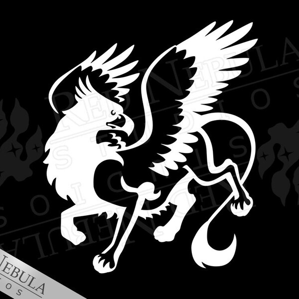 Vinyl Griffon Decal, Griffin Laptop Decal, Gryphon Car Decal, Fantasy Window Decal, Greek Mythology, Fantasy Creature, Griffin Vinyl Sticker