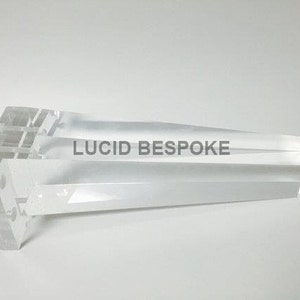 9" Hollywood Regrncy lucite square tapered legs (4)