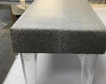 Custom Made to order smooth uphosltered bench lucite legs
