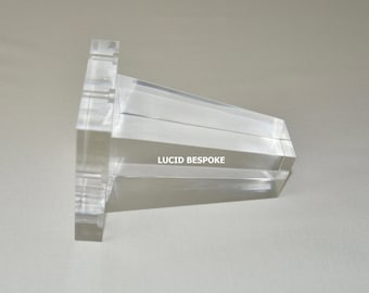 6" Hollywood Regency - lucite leg - acrylic leg- crystal clear - perspex -ghost furniture legs - various heights (4)